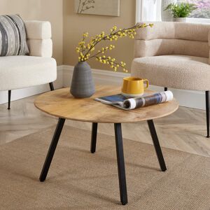 Borough Wharf Agota Round Solid Mango Wood Coffee Table Natural Wood 40cm H X 70cm W X 70cm D