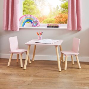 Liberty House Toys Kids 3 Piece Square Play Or Activity Table and Chair Set Pink 44cm H X 60cm L X 60cm D