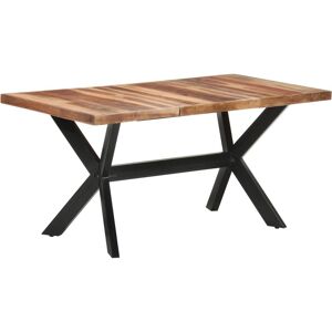 Vidaxl Dining Table 120X60x75 Cm Solid Wood With Sheesham Finish 75cm H x 160cm L x 80cm W