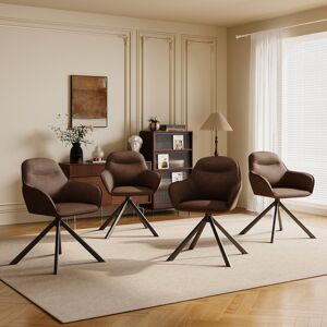 Corrigan Studio 48.5cm H Vintage Faux Leather Upholstered Dining Chairs Dark Brown 83cm H X 62cm W X 52.5cm D