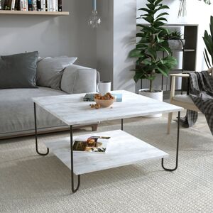 Latitude Run Cristiana Square Coffee Table with Storage Sleek Design & Durable Metal Legs Antique White 45cm H X 80cm W X 80cm D Latitude Run Cristiana Square Coffee Table with Storage Sleek Design & Durable Metal Legs Antique White 45cm H X 80cm W X 80cm D