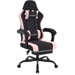 17 Stories Gaming Chair With Pocket Spring Cushion, Massage Ergonomic Office Chair, Wide Padded Swivel Computer Chair With Massage Lumbar Pillow Footrest, 150kg Black/Pink 127cm H X 70cm W X 70cm D 17 Stories Gaming Chair With Pocket Spring Cushion, Massage Ergonomic Office Chair, Wide Padded Swivel Computer Chair With Massage Lumbar Pillow Footrest, 150kg Black/Pink 127cm H X 70cm W X 70cm D