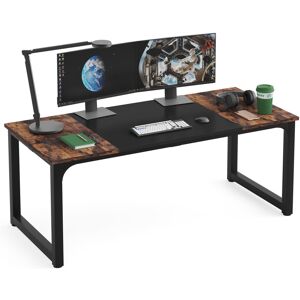 Borough Wharf Yoann 160cm /180cm x 80 cm office Desk, Wood Top Metal Base Computer Desk Brown/Black 80cm H X 180cm W X 160cm D Borough Wharf Yoann 160cm /180cm x 80 cm office Desk, Wood Top Metal Base Computer Desk Brown/Black 80cm H X 180cm W X 160cm D