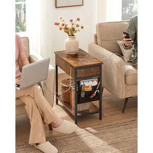 Borough Wharf Apaui End Table with Built-In Outlets Brown/Black 60cm H X 60cm W X 31.5cm D Borough Wharf Apaui End Table with Built-In Outlets Brown/Black 60cm H X 60cm W X 31.5cm D