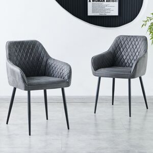 Corrigan Studio Lathrup Vintage Suede Upholstered Arm Dining Chair Grey 82cm H X 55cm W X 62cm D Corrigan Studio Lathrup Vintage Suede Upholstered Arm Dining Chair Grey 82cm H X 55cm W X 62cm D