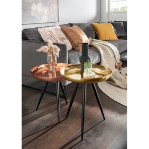 Canora Grey Struble 2 Piece Nest of Tables Brass;Copper 47cm H X 45cm W X 45cm D Canora Grey Struble 2 Piece Nest of Tables Brass;Copper 47cm H X 45cm W X 45cm D