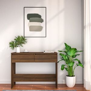 17 Stories Isaish Console Table Brown Oak 76.5cm H x 100cm W x 35cm D 17 Stories Isaish Console Table Brown Oak 76.5cm H x 100cm W x 35cm D