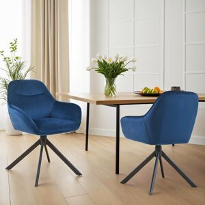 George Oliver 48.5cm H Swivel Upholstered Dining Chair with Ergonomic Back Navy Velvet 83cm H X 62cm W X 52.5cm D George Oliver 48.5cm H Swivel Upholstered Dining Chair with Ergonomic Back Navy Velvet 83cm H X 62cm W X 52.5cm D