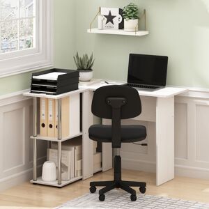 Ebern Designs Angulo L-Shape Computer Desk White/White Oak 73.4cm H X 104.4cm W X 87.6cm D Ebern Designs Angulo L-Shape Computer Desk White/White Oak 73.4cm H X 104.4cm W X 87.6cm D