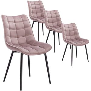 Corrigan Studio Set Of 4 Dining Room Chairs Kitchen Chair Cushioned Chair Design Chair With Backrests With Fabric Seat And Metal Frame Pink 85.5cm H X 46cm W X 40.5cm D Corrigan Studio Set Of 4 Dining Room Chairs Kitchen Chair Cushioned Chair Design Chair With Backrests With Fabric Seat And Metal Frame Pink 85.5cm H X 46cm W X 40.5cm D