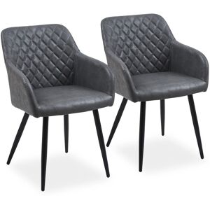 ClassicLiving 2Er Set Dining Chairs,Faux Leather Upholstered Kitchen Chairs,Accent Armchair With Backrest And Metal Legs,Brown Grey 83cm H X 41cm W X 51cm D ClassicLiving 2Er Set Dining Chairs,Faux Leather Upholstered Kitchen Chairs,Accent Armchair With Backrest And Metal Legs,Brown Grey 83cm H X 41cm W X 51cm D