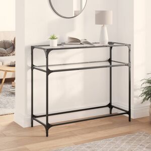 Latitude Run Console Table With Glass Top Steel Transparent 81cm H x 98cm W x 35cm D Latitude Run Console Table With Glass Top Steel Transparent 81cm H x 98cm W x 35cm D