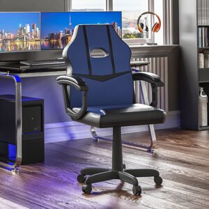 Latitude Run Muskoka Gaming Chair, Office Computer Chair Adjustable, UKFR Certified Blue 58cm W X 55cm D Latitude Run Muskoka Gaming Chair, Office Computer Chair Adjustable, UKFR Certified Blue 58cm W X 55cm D