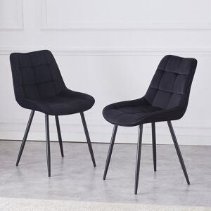 George Oliver Hemma Velvet Tufted Upholstered Armless Dining Chair Black 82cm H X 50cm W X 45cm D George Oliver Hemma Velvet Tufted Upholstered Armless Dining Chair Black 82cm H X 50cm W X 45cm D