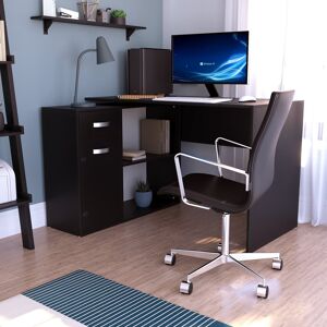 Latitude Run Muskoka Longton L-Shape Computer Desk Black 75cm H X 120cm W X 59cm D Latitude Run Muskoka Longton L-Shape Computer Desk Black 75cm H X 120cm W X 59cm D