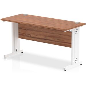 Inbox Zero Impulse 180 Cm W Rectangular Computer Desk Walnut/White 73cm H x 140cm W x 60cm D Inbox Zero Impulse 180 Cm W Rectangular Computer Desk Walnut/White 73cm H x 140cm W x 60cm D