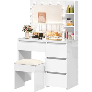 Brayden Studio Binita Dressing Table with Mirror White 140cm H X 94cm W X 43cm D Brayden Studio Binita Dressing Table with Mirror White 140cm H X 94cm W X 43cm D