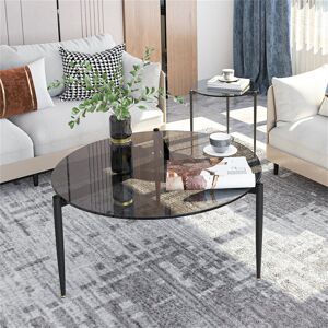 Ebern Designs Jaquia 3 Legs Coffee Table Grey 40cm H X 80cm W X 80cm D Ebern Designs Jaquia 3 Legs Coffee Table Grey 40cm H X 80cm W X 80cm D