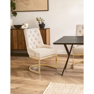 Etta Avenue Carwell Upholstered Dining Chair Beige/Gold 93cm H X 59cm W X 59cm D Etta Avenue Carwell Upholstered Dining Chair Beige/Gold 93cm H X 59cm W X 59cm D