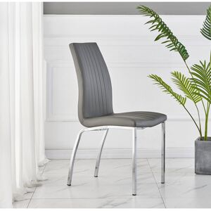 Metro Tucca Upholstered Dining Chair Grey 95cm H X 43cm W X 57cm D Metro Tucca Upholstered Dining Chair Grey 95cm H X 43cm W X 57cm D