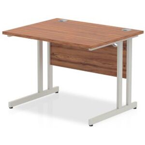 Inbox Zero Ladajah Commercial Use Rectangular Computer Desk Silver/Walnut 73cm H x 100cm W x 80cm D Inbox Zero Ladajah Commercial Use Rectangular Computer Desk Silver/Walnut 73cm H x 100cm W x 80cm D