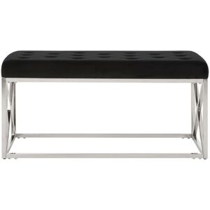 Ivy Bronx Anmol Upholstered Bench Black/Silver 46cm H X 97cm W X 44cm D Ivy Bronx Anmol Upholstered Bench Black/Silver 46cm H X 97cm W X 44cm D