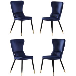 Canora Grey Hartshorne Velvet Dining Chairs - Ergonomic Curved Back with Metal Legs - Side Chair for Dining Room Kitchen Living Room Black/Gold/Blue 94cm H X 56cm W X 45cm D Canora Grey Hartshorne Velvet Dining Chairs - Ergonomic Curved Back with Metal Legs - Side Chair for Dining Room Kitchen Living Room Black/Gold/Blue 94cm H X 56cm W X 45cm D
