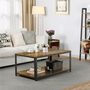 Yaheetech Coffee Table with Storage Rustic Brown 45.5cm H X 106cm W X 60cm D Yaheetech Coffee Table with Storage Rustic Brown 45.5cm H X 106cm W X 60cm D