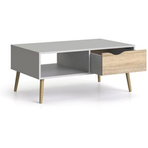Norden Home Brennan Coffee Table with 1-drawer Grey/Oak 43.3cm H X 98.7cm W X 60.2cm D Norden Home Brennan Coffee Table with 1-drawer Grey/Oak 43.3cm H X 98.7cm W X 60.2cm D