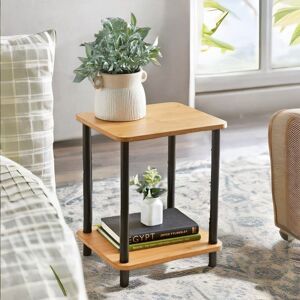 Borough Wharf Abdulwahab 2 Tier Side Table with Storage Shelves Living Room Furniture Brown/Black 41cm H X 34cm W Borough Wharf Abdulwahab 2 Tier Side Table with Storage Shelves Living Room Furniture Brown/Black 41cm H X 34cm W