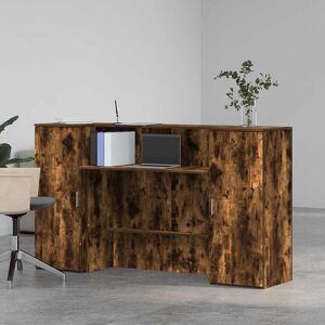 Latitude Run Reception Desk Concrete Grey 180X50x103.5 Cm Engineered Wood Smoked Oak 103.5cm H x 180cm W x 50cm D Latitude Run Reception Desk Concrete Grey 180X50x103.5 Cm Engineered Wood Smoked Oak 103.5cm H x 180cm W x 50cm D