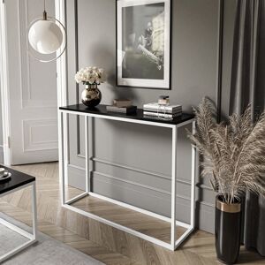Zipcode Design Burmaster Console Table Modern White/Black 80cm H x 100cm W x 30cm D Zipcode Design Burmaster Console Table Modern White/Black 80cm H x 100cm W x 30cm D
