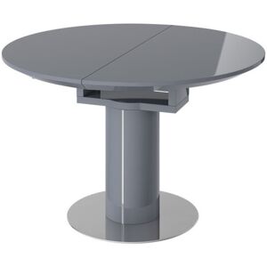 Ivy Bronx Bence Round Extendable Dining Table Grey Ivy Bronx Bence Round Extendable Dining Table Grey