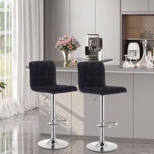 Ebern Designs Height-adjustable Dequincy bar stool Black 38.5cm D Ebern Designs Height-adjustable Dequincy bar stool Black 38.5cm D
