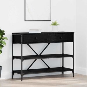 Borough Wharf Console Table With Drawer With Shelf Old Engineered Black Oak 75cm H x 100cm W x 34.5cm D Borough Wharf Console Table With Drawer With Shelf Old Engineered Black Oak 75cm H x 100cm W x 34.5cm D