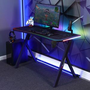 X Rocker Lumio Gaming Desk With 3 Sided App Controlled LED Lighting 75cm H x 110cm W x 55cm D X Rocker Lumio Gaming Desk With 3 Sided App Controlled LED Lighting 75cm H x 110cm W x 55cm D