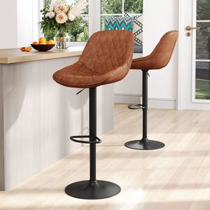 Borough Wharf Rapheale Swivel Upholstered Dining Chair Adjustable Height Bar Stool Brown 46cm W X 40cm D Borough Wharf Rapheale Swivel Upholstered Dining Chair Adjustable Height Bar Stool Brown 46cm W X 40cm D