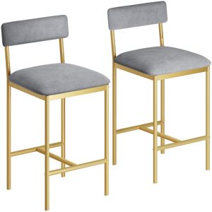 Fairmont Park Chair of 2,Upholstered Counter Height Bar Stools with Backrest and Footrest, Kitchen Barstools for Island, Counter Bar Gold 95cm H X 36.83cm W X 41.9cm D Fairmont Park Chair of 2,Upholstered Counter Height Bar Stools with Backrest and Footrest, Kitchen Barstools for Island, Counter Bar Gold 95cm H X 36.83cm W X 41.9cm D