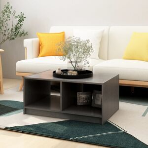 Ebern Designs Coffee Table White 75X50x33.5 Cm Solid Pinewood Grey 33.5cm H X 75cm W X 50cm D Ebern Designs Coffee Table White 75X50x33.5 Cm Solid Pinewood Grey 33.5cm H X 75cm W X 50cm D