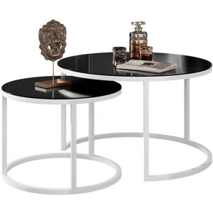 Latitude Run Perryton Frame 2 Piece Coffee Table White/Black 47cm H X 70cm W X 70cm D Latitude Run Perryton Frame 2 Piece Coffee Table White/Black 47cm H X 70cm W X 70cm D