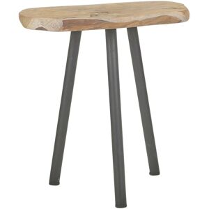 Alpen Home Teak Side Table With Metal Legs Brown 42.5cm H X 39cm W X 29cm D Alpen Home Teak Side Table With Metal Legs Brown 42.5cm H X 39cm W X 29cm D