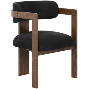 Latitude Run Anjenette Upholstered Dining Chair Brown Wood/Black 187.96cm H X 137.16cm W X 134.62cm D Latitude Run Anjenette Upholstered Dining Chair Brown Wood/Black 187.96cm H X 137.16cm W X 134.62cm D