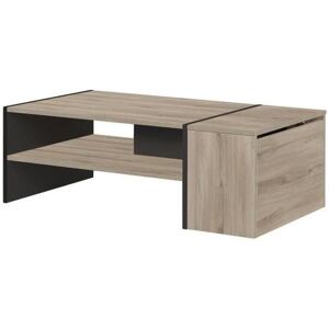 Wade Logan Alesia Floor Shelf Coffee Table with Storage Light Oak 38cm H X 107cm W X 60cm D Wade Logan Alesia Floor Shelf Coffee Table with Storage Light Oak 38cm H X 107cm W X 60cm D