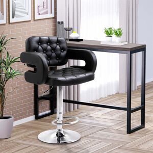 Rio Bigvai Adjustable Height Counter Stool with Metal Frame Black 64cm W X 50cm D Rio Bigvai Adjustable Height Counter Stool with Metal Frame Black 64cm W X 50cm D