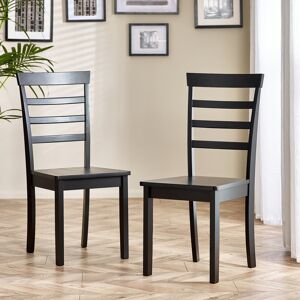 ClassicLiving Whitley Solid Wood Dining Chairs - Traditional Rustic Farmhouse Kitchen Style Black 94cm H X 42.5cm W X 53cm D ClassicLiving Whitley Solid Wood Dining Chairs - Traditional Rustic Farmhouse Kitchen Style Black 94cm H X 42.5cm W X 53cm D