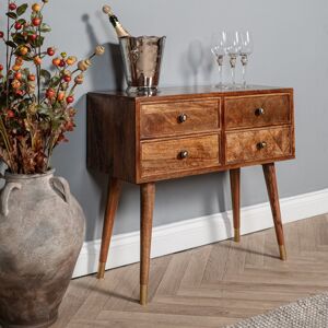 Alpen Home Norlanwell 80Cm Solid Wood Console Table Brown 76cm H X 80cm W X 35cm D Alpen Home Norlanwell 80Cm Solid Wood Console Table Brown 76cm H X 80cm W X 35cm D