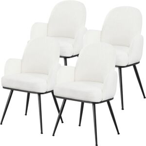 Corrigan Studio Boucle Upholstered Dining Chair White 88.4cm H X 58.9cm W X 57.9cm D Corrigan Studio Boucle Upholstered Dining Chair White 88.4cm H X 58.9cm W X 57.9cm D
