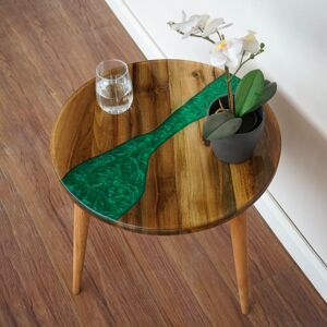 Corrigan Studio Jossa Epoxy River Wooden End Table – Modern Small Side Table for Living Room & Bedroom Green/Brown 45cm H X 50cm W X 50cm D Corrigan Studio Jossa Epoxy River Wooden End Table – Modern Small Side Table for Living Room & Bedroom Green/Brown 45cm H X 50cm W X 50cm D