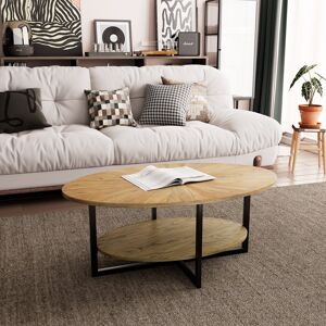Borough Wharf Oval Coffee Tables With Storage Natural 45.5cm H X 110cm W X 66cm D Borough Wharf Oval Coffee Tables With Storage Natural 45.5cm H X 110cm W X 66cm D