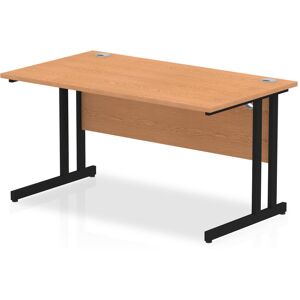 Inbox Zero Impulse Rectangular Computer Desk Oak/Black 73cm H x 140cm W x 80cm D Inbox Zero Impulse Rectangular Computer Desk Oak/Black 73cm H x 140cm W x 80cm D
